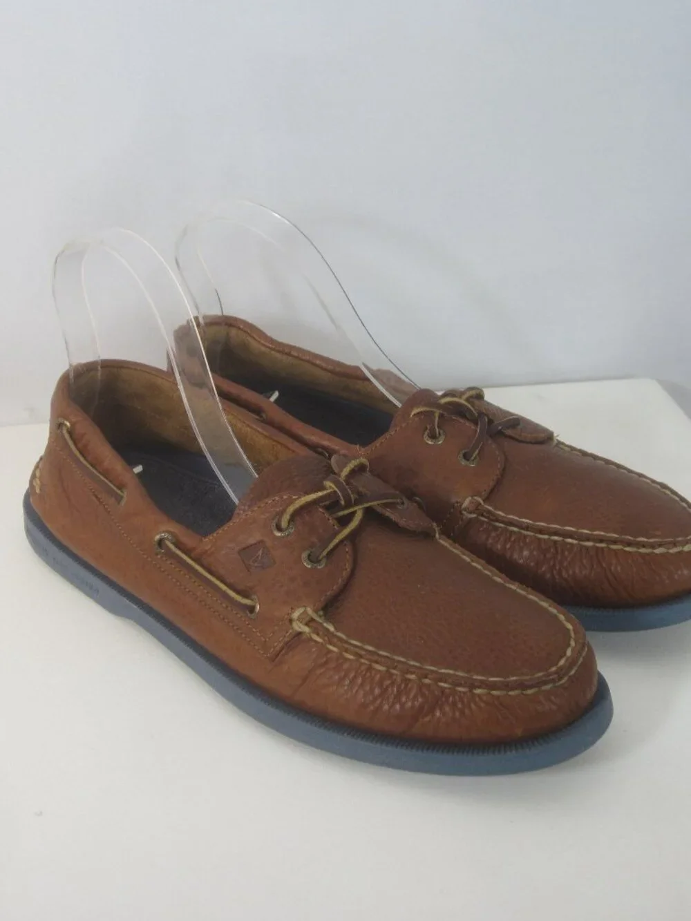 Sperry Top Sider Men 11 M Brown Boat Shoes Tan Leather 2 Eye Deck Loafers